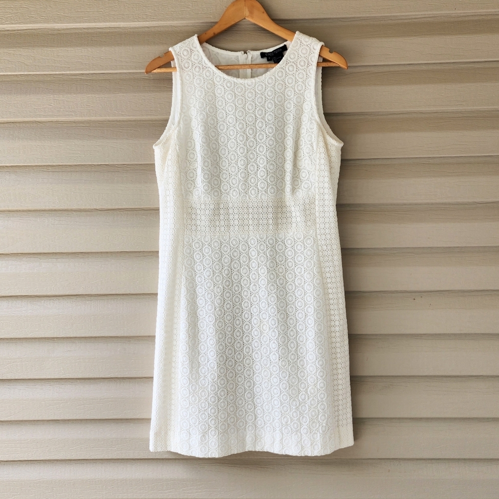 Etcetera white cotton lace dress size 8